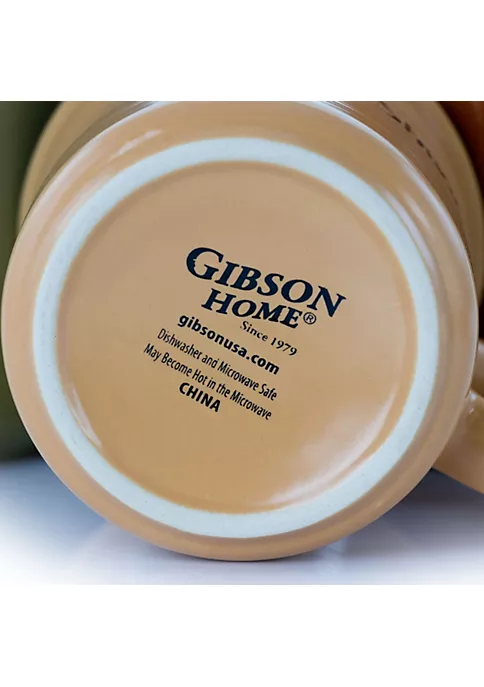 Gibson Home Thoughtful Morning 4 Piece 26 Ounce Stoneware Cup Set in Assorted Colors 6 Gibson Home Thoughtful Morning 4 Piece 26 Ounce Stoneware Cup Set in Assorted Colors - Image 4