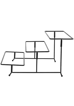 Gibson Home Crenshaw Hand Painted Stoneware 3-Tier Serving Set with Metal Rack in Multicolor -Fossil store Belk 1007