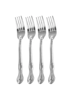 Gibson Home Abbie 4 Piece Stainless Steel Dinner Fork Set