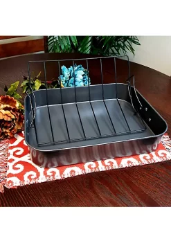 Gibson Home Top Roast 16 Inch Roaster with Metal Rack in Black -Fossil store Belk 1025