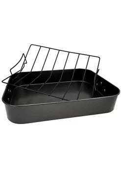 Gibson Home Top Roast 16 Inch Roaster with Metal Rack in Black -Fossil store Belk 1027