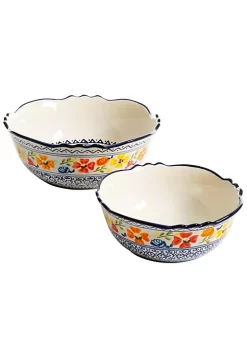 Gibson Home Luxembourg 2 Piece Stoneware Bowl Set -Fossil store Belk 1033