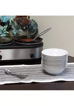 Gibson Home Noble Court 12 Piece 7 Inch Fine Ceramic Bowls -Fossil store Belk 1037