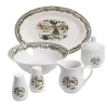 Gibson Home Christmas Toile 7 Piece Porcelain Serving Set in White -Fossil store Belk 1040