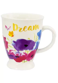 Gibson Home Bold Floral 17.4 oz Cup Set, Set of 4 Assorted Designs -Fossil store Belk 1055