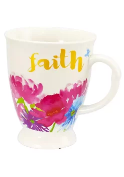 Gibson Home Bold Floral 17.4 oz Cup Set, Set of 4 Assorted Designs -Fossil store Belk 1056