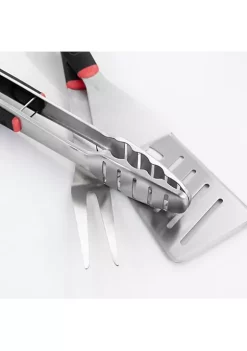 Gibson Home Huckleberry 3 Piece Stainless Steel BBQ Tool Set in Black and Red -Fossil store Belk 1060