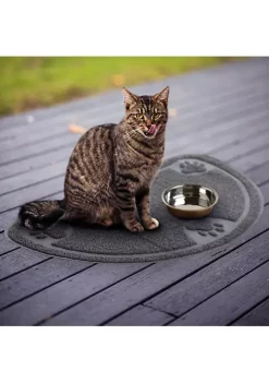 Gibson Home Pet Elements 14.2 x 23.6 Inch Paw Print Placemat in Grey -Fossil store Belk 1120