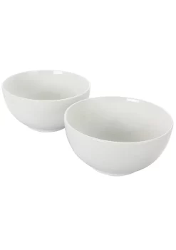 Gibson Home 2 Piece 7 Inch Ceramic All-Purpose Round Bowl Set in White -Fossil store Belk 1126
