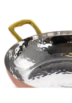 Gibson Home Rembrandt Hammer 6.75 Inch Mini Serving Bowl in Copper with Brass Handles -Fossil store Belk 1130