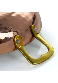 Gibson Home Rembrandt Hammer 6.75 Inch Mini Serving Bowl in Copper with Brass Handles -Fossil store Belk 1131