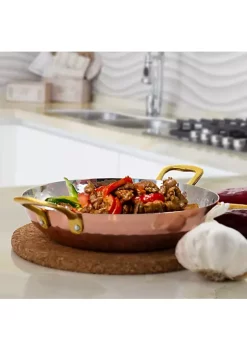 Gibson Home Rembrandt Hammer 6.75 Inch Mini Serving Bowl in Copper with Brass Handles -Fossil store Belk 1132