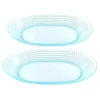 Gibson Home 15.75 inch Plastic Aqua 2 Piece Platter Set -Fossil store Belk 1139