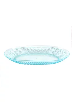 Gibson Home 15.75 inch Plastic Aqua 2 Piece Platter Set -Fossil store Belk 1142