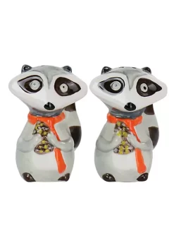 Gibson Home Woodland Raccoon 2 Piece Hard Dolomite Salt and Pepper Set -Fossil store Belk 1149