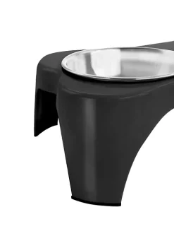 Gibson Home Bow Wow Meow 3 Piece Elevated Pet Bowl Dinner Set in Black -Fossil store Belk 1170