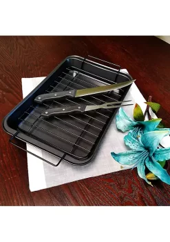 Gibson Home Reilly 4-Piece Non-Stick Carbon Steel Roaster Set -Fossil store Belk 1187