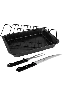 Gibson Home Reilly 4-Piece Non-Stick Carbon Steel Roaster Set -Fossil store Belk 1188