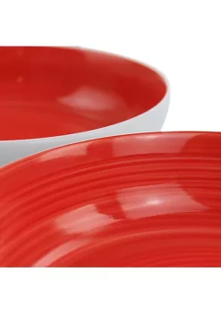 Gibson Home Crenshaw 8.5 Inch 2 Piece Stoneware Dinner Bowl Set -Fossil store Belk 1192