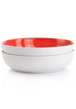 Gibson Home Crenshaw 8.5 Inch 2 Piece Stoneware Dinner Bowl Set -Fossil store Belk 1194