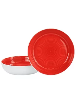 Gibson Home Crenshaw 8.5 Inch 2 Piece Stoneware Dinner Bowl Set -Fossil store Belk 1195