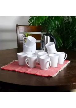 Gibson Home Noble Court 12 oz. Mug Set in White, Set of 12 -Fossil store Belk 1217