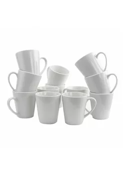Gibson Home Noble Court 12 oz. Mug Set in White, Set of 12 -Fossil store Belk 1218
