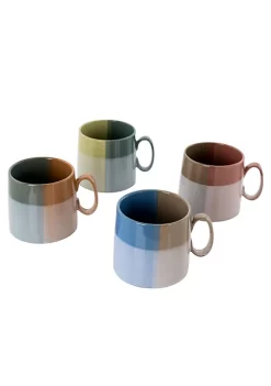 Gibson Home Glasgow 4 Piece 19.5 Ounce Fine Ceramic Cup Set in Assorted Designs