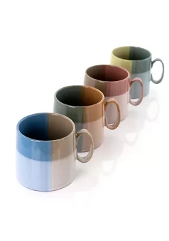 Gibson Home Glasgow 4 Piece 19.5 Ounce Fine Ceramic Cup Set in Assorted Designs -Fossil store Belk 1221