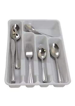 Gibson Home Basic Living Aston 45 Piece Flatware Set with Plastic Tray -Fossil store Belk 1242