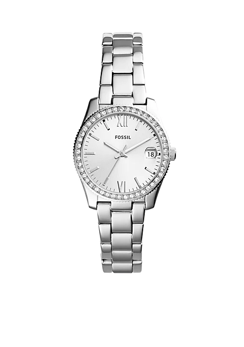 Fossil® Stainless Steel Scarlette Three-Hand Date Watch 3 Fossil® Stainless Steel Scarlette Three-Hand Date Watch