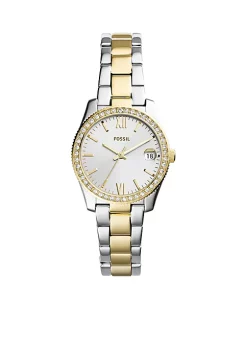 Fossil® Two-Tone Stainless Steel Scarlette Three-Hand Date Watch