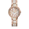 Fossil® Women's Rose Gold-Tone Shimmer Horn Virginia Glitz Three Hand Watch
