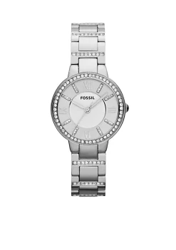Fossil® Women's Stainless Steel Virginia Three Hand Glitz Watch