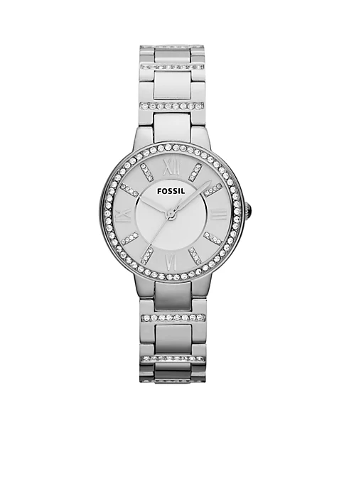 Fossil® Women's Stainless Steel Virginia Three Hand Glitz Watch 6 Fossil® Women's Stainless Steel Virginia Three Hand Glitz Watch - Image 4