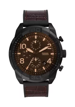FossilĀ® Bronson Chronograph Brown Croco Leather Watch