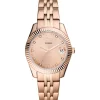 Fossil® Scarlette Mini Three-Hand Date Rose Gold-Tone Stainless Steel Watch -Fossil store Belk 1457