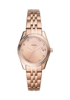 FossilĀ® Scarlette Mini Three-Hand Date Rose Gold-Tone Stainless Steel Watch