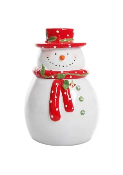 Gibson Home Jolly Plenitude 7.5" Snowman Cookie Jar -Fossil store Belk 149