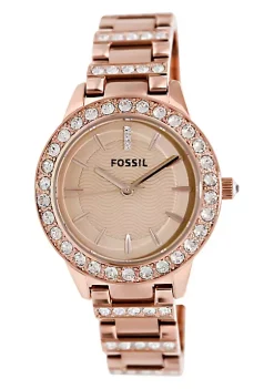 Fossil Womens Jesse ES3020 Pink Stainless-Steel Analog Quartz Fashion Watch