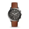 Fossil Neutra FS5512 Elegant Japanese Movement Fashionable Chronograph Amber Leather Watch -Fossil store Belk 1513