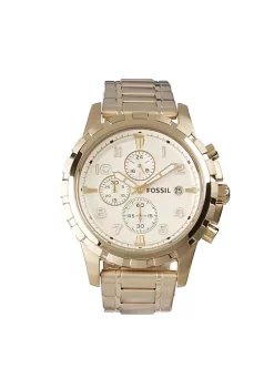 Fossil Dean FS4867IE Elegant Japanese Movement Fashionable Chronograph Gold-Tone Stainless Steel Watch -Fossil store Belk 1518