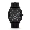Fossil FS4487 Elegant Japanese Movement Fashionable Machine Chronograph Black Silicone Watch -Fossil store Belk 1550