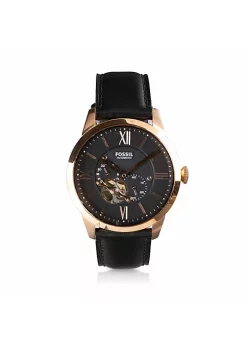 Fossil Townsman ME3170 Elegant Chinese Movement Fashionable Automatic Black Leather Watch