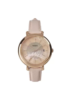 Fossil Women's ES5092 Pink Jacqueline Solar-Powered Stainless Steel and Eco Leather Watch -Fossil store Belk 1572