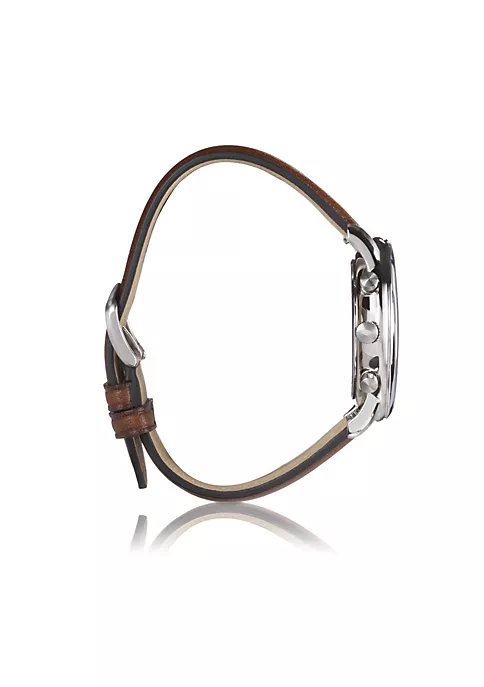 Fossil Minimalist FS5850 Elegant Japanese Movement Fashionable Chronograph Luggage Eco Leather Watch 4 Fossil Minimalist FS5850 Elegant Japanese Movement Fashionable Chronograph Luggage Eco Leather Watch - Image 2