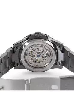 Fossil ME3201 Elegant Chinese Movement Fashionable Automatic Smoke Stainless Steel Watch -Fossil store Belk 1604