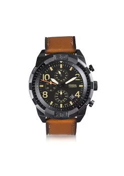 Fossil Bronson FS5714 Elegant Japanese Movement Fashionable Chronograph Luggage Leather Watch 11 Fossil Bronson FS5714 Elegant Japanese Movement Fashionable Chronograph Luggage Leather Watch -Fossil store Belk 1609