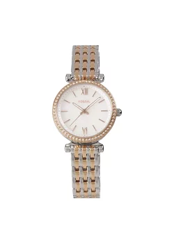 Fossil Womens Carlie Mini Three-Hand Two-Tone Stainless Steel Dress Watch -Fossil store Belk 1613