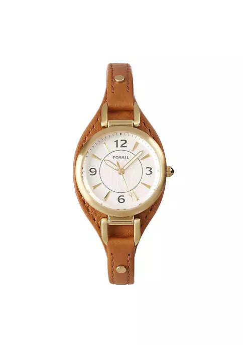 Fossil Women's ES5215 Brown Carlie Mini Quartz Stainless Steel and Eco Leather Three-Hand Watch 3 Fossil Women's ES5215 Brown Carlie Mini Quartz Stainless Steel and Eco Leather Three-Hand Watch